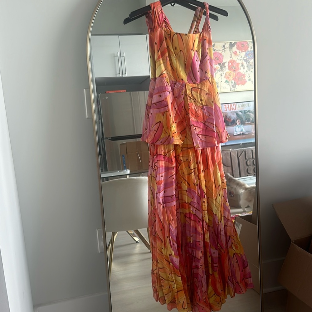 Farm Rio Bananas Ombré Cross back dress